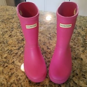 Girls HUNTER Pink Rain Boots Size 10